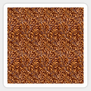 William Morris Willow Bough Orange on Brown Sticker